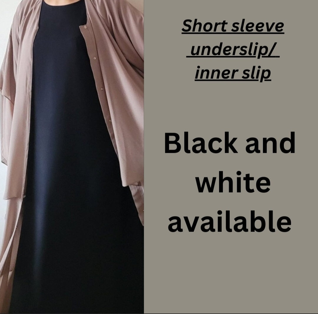 Plain inner slip with sleeves - Black