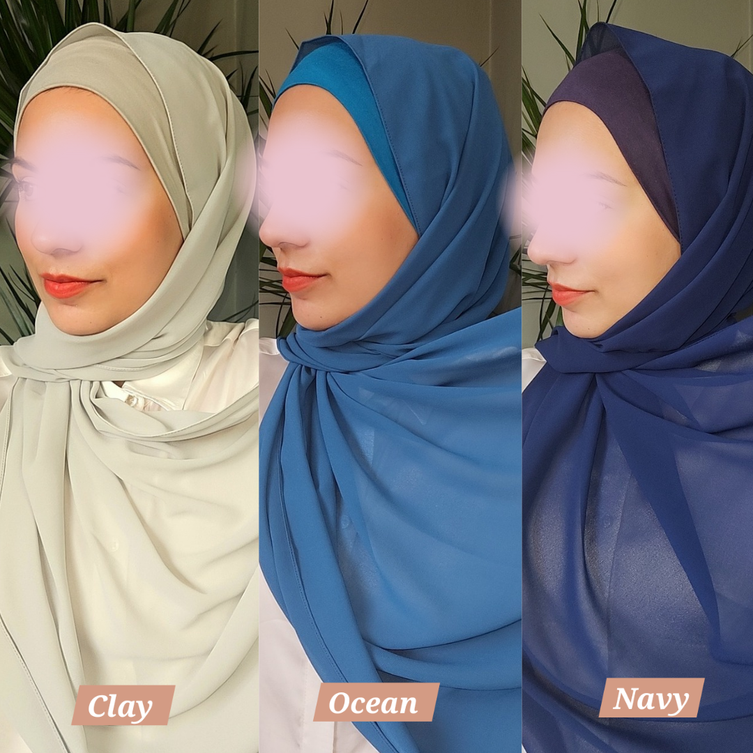 Matching Chiffon Hijab & Cap sets