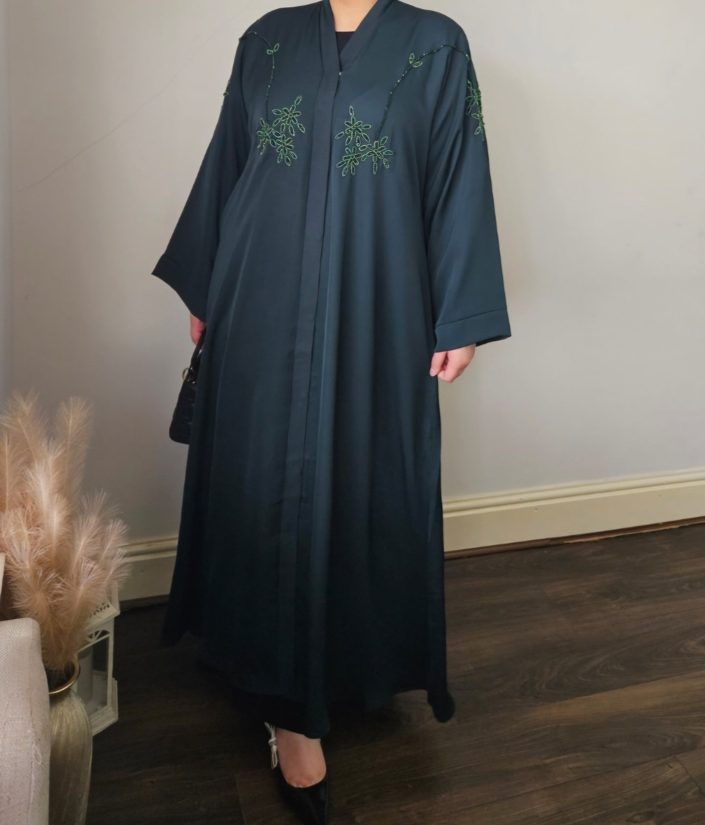 Green handwork abaya