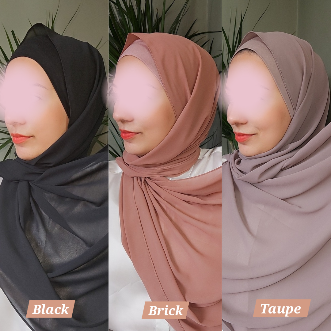 Matching Chiffon Hijab & Cap sets