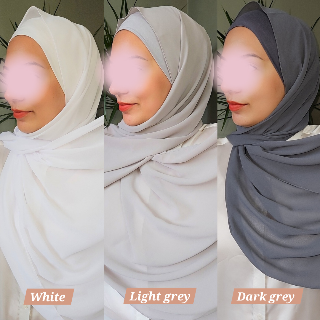 Matching Chiffon Hijab & Cap sets