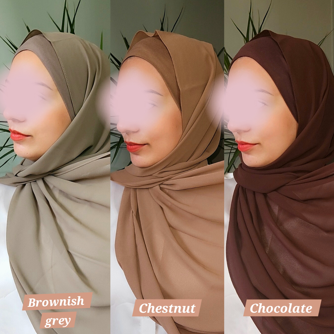 Matching Chiffon Hijab & Cap sets