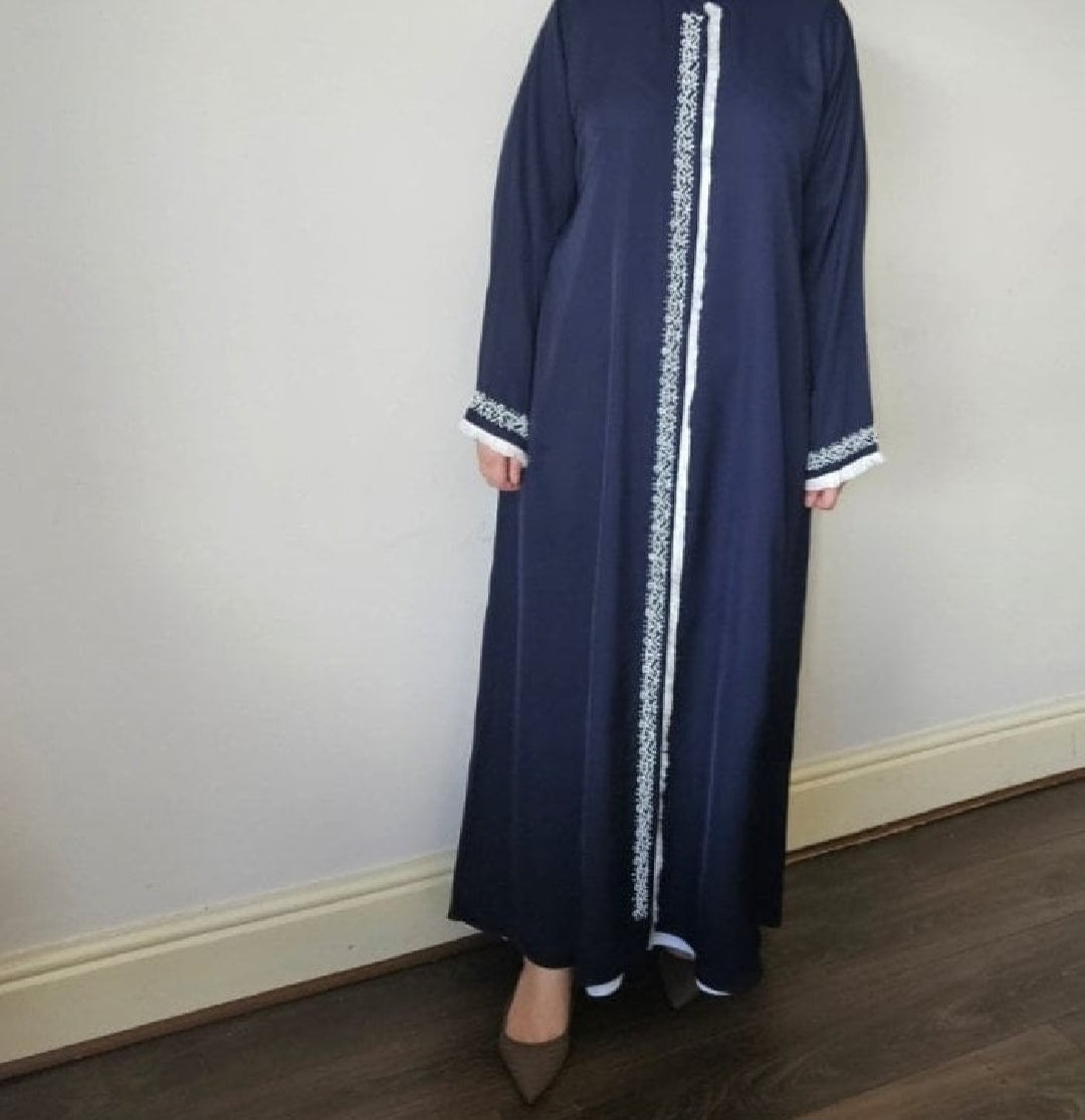 Abaya blue handwork