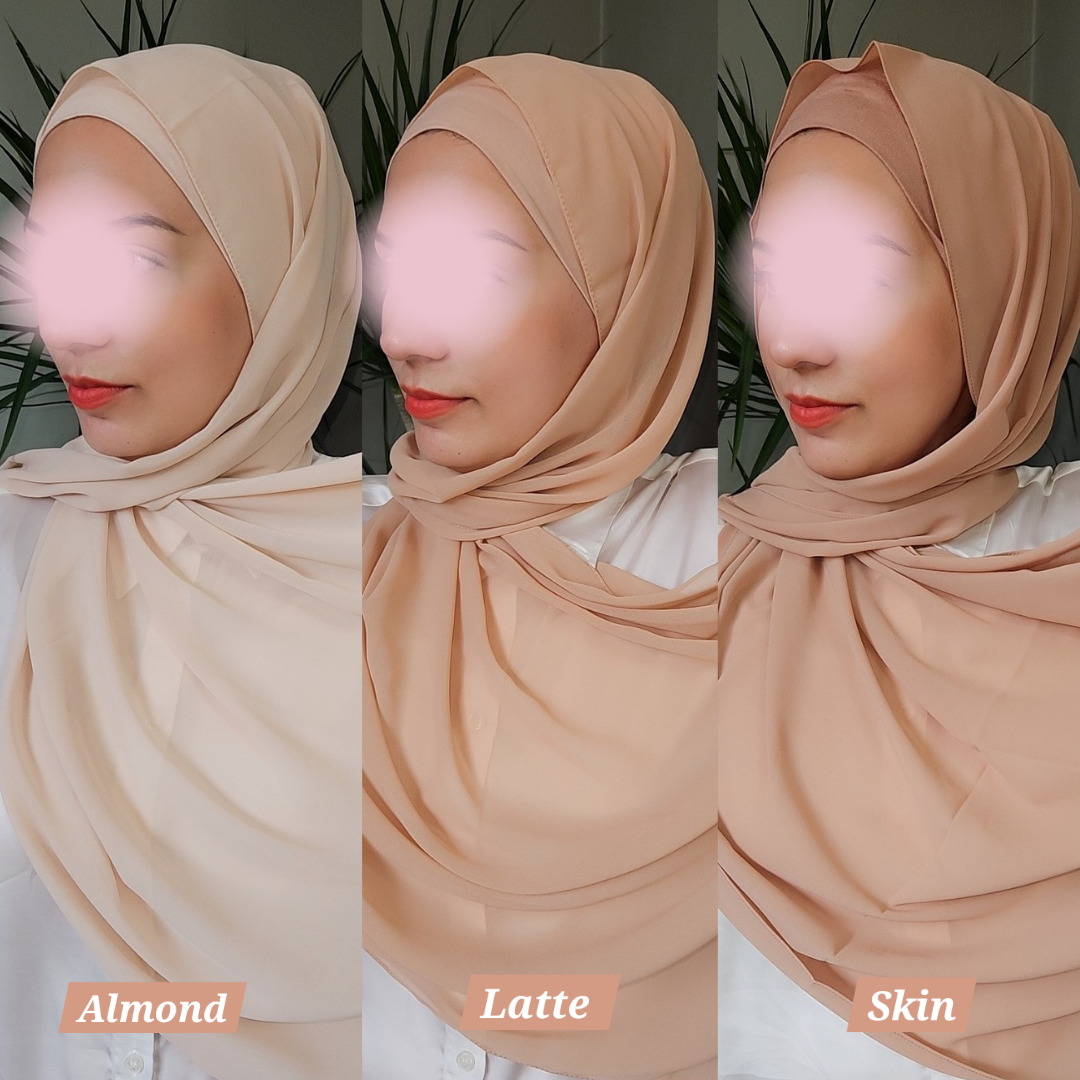 Matching Chiffon Hijab & Cap sets