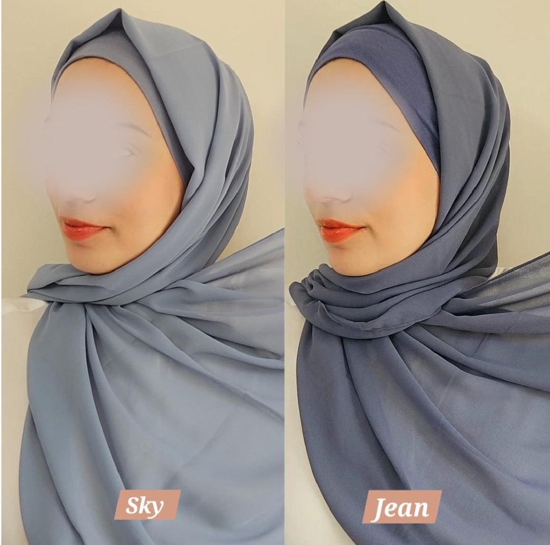 Chiffon set - Hijab & cap