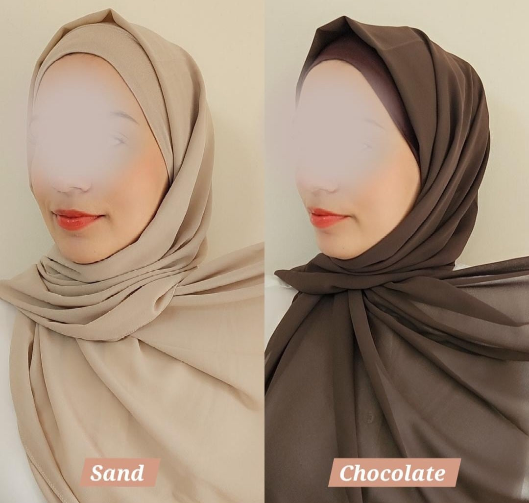 Chiffon set - Hijab & cap